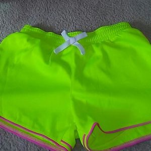 Neon yellow workout shorts